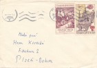 K0382 - Czechoslovakia (1967) Plzen 2 (letter) Stamp: Prague Castle - Golden Street, Prague Castle - General View - Briefe U. Dokumente