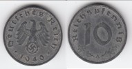 **** ALLEMAGNE - GERMANY - 10 REICHSPFENNIG 1940 A - 3ème REICH - THIRD REICH - ZINC **** EN ACHAT IMMEDIAT - 10 Reichspfennig