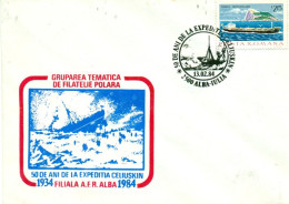 Romania 1984 Cover 50th Anniversary Sinking Of Icebreaker Steamship Cheliuskin - Lettres & Documents