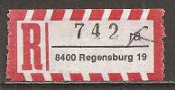 R - Zettel # 8400 Regensburg 19 - Etiquettes 'Recommandé' & 'Valeur Déclarée'