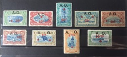 Ruanda Urundi - 36/44a - Red Cross - Vermillon Overprint - 1918 - MNH & MH - Unused Stamps