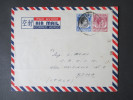 GB Kolonie 1949 Singapur / Singapore. MiF Nr. 9 U. 17. Air Mail / Luftpost Nach Rom / Italien - Singapore (...-1959)