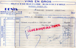 87 - NEXON - FACTURE VINS EN GROS - DENIS  A M. LAGORCE EPICIER -1958 - 1950 - ...