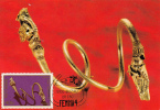 29031- ARCHAEOLOGY, CUCUTENI BAICENI TREASURE, DACIAN BRACELET, MAXIMUM CARD, 1980, ROMANIA - Archäologie