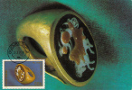 29032- ARCHAEOLOGY, ROMAN RING WITH CAMEO, MAXIMUM CARD, 1979, ROMANIA - Archéologie