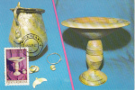 29033- ARCHAEOLOGY, DACIAN VASES FROM PETRODAVA VILLAGE, MAXIMUM CARD, 1985, ROMANIA - Arqueología