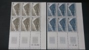 Timbres De Service N° 63/64 Gomme D'Origine En Bloc De 6 Avec Coin Daté  TB - Dienstmarken