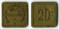 N93-0218 - Monnaie De Nécessité - Le Havre - Compagnie Générale Française De Tramways - 20 Centimes - Monétaires / De Nécessité