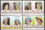 St. Vincent 1985 Mi# 848-855 U ** MNH - Imperf., 4 Pairs - Queen Mother, 85th Birthday - St.Vincent (1979-...)