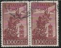 ITALY REPUBLIC ITALIA REPUBBLICA 1955 POSTA AEREA AIR MAIL CAMPIDOGLIO LIRE 1000 STELLE STARS USATO USED OBLITERE´ - Poste Aérienne