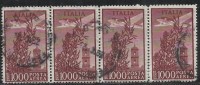 ITALY REPUBLIC ITALIA REPUBBLICA 1955 POSTA AEREA AIR MAIL CAMPIDOGLIO LIRE 1000 STELLE STARS USATO USED OBLITERE´ - Poste Aérienne