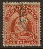 NZ 1909 1/- KEVII P14x14.5 SG 394 U #OK24 - Used Stamps