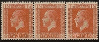 NZ 1915 1 1/2d Orange-brown Strip SG 438 HM #OK55 - Ongebruikt