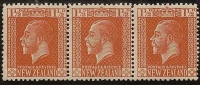 NZ 1915 1 1/2d Orange-brown Strip SG 438 HM #OK55 - Nuovi