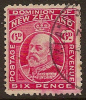 NZ 1909 6d KEVII P14 Line SG 398 U #OK18 - Used Stamps