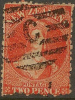 NZ 1862 2d Orange FFQ SG 134 U #OI143 - Gebruikt