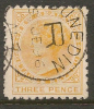 NZ 1882 3d Yellow SSF SG 221 U #OI167 - Used Stamps