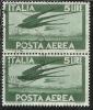 ITALIA REPUBBLICA ITALY REPUBLIC 1962 POSTA AEREA AIR MAIL DEMOCRATICA LIRE 5 STELLE STARS COPPIA USATA USED OBLITERE´ - Poste Aérienne
