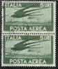 ITALIA REPUBBLICA ITALY REPUBLIC 1962 POSTA AEREA AIR MAIL DEMOCRATICA LIRE 5 STELLE STARS COPPIA USATA USED OBLITERE´ - Airmail