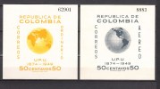Colombia 1949, 2 Blocks,75 Years UPU,globe,wereldbol,globus,mundo,globo,MNH/Postfris(L1793) - Geography