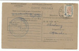 SERVICE N°15A SUR CARTE DE CONTROLE OBLITERATION LA GLACERIE (MANCHE) DU 25/9/1946 - Cartas & Documentos