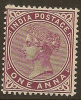 INDIA 1882 1 A Brown-purple QV SG 88 HM #OR24 - 1882-1901 Imperium