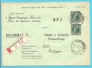 224 Op Brief "Admin. Postes /Telegraphes" Aangetekend VALEURS A RECOUVRER / POSTAUFTRAG Stempel LUXEMBOURG - Lettres & Documents