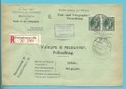 224 Op Brief "Admin. Postes /Telegraphes" Aangetekend VALEURS A RECOUVRER / POSTAUFTRAG Stempel LUXEMBOURG - Cartas & Documentos