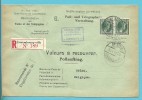 224 Op Brief "Admin. Postes /Telegraphes" Aangetekend VALEURS A RECOUVRER / POSTAUFTRAG Stempel LUXEMBOURG - Briefe U. Dokumente