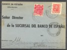 1938 , GUERRA CIVIL , GRANADA, FRONTAL CIRCULADO A BILBAO , CENSURA MILITAR , HELLER G28.4, BANCO DE ESPAÑA - Storia Postale