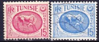 TUNISIE 1950-53 YT N° 343B Et 344A Obl. - Usati