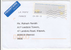 0.89 Euro ATM Franking Label, Priority , France Used On Cover - 1985 « Carrier » Papier