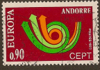 ANDORRA 1973 90c Europa SG F246 U #OC23 - Gebruikt