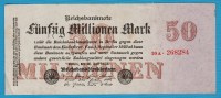 DEUTSCHES REICH 50 MILLIONEN  MARK 25.07.1923  SERIE 20A.268284  P# 98  6 Digit Serial # - 50 Mio. Mark