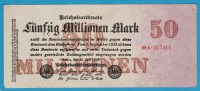 DEUTSCHES REICH 50 MILLIONEN  MARK 25.07.1923  SERIE 22A.317416  P# 98  6 Digit Serial # - 50 Miljoen Mark