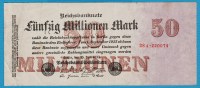 DEUTSCHES REICH 50 MILLIONEN  MARK 25.07.1923  SERIE 28A.220074  P# 98  6 Digit Serial # - 50 Mio. Mark