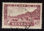 Sénégal - Oblitéré - Charnière Y&T 1943  N° 179 Pont Faidherbe 40c Rouge Carminé - Oblitérés