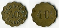 N93-0252 - Monnaie De Nécessité - Lyon - Berrier-Milliet - 40 Centimes - Noodgeld