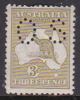 Australia 1915-24 Third Watermark Kangaroo Perforated Small OS 3d Olive O45 Mint - Mint Stamps