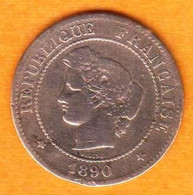France - 5 Centimes - 1890 A - Cérès - 5 Centimes