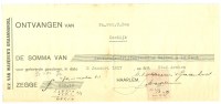 NEDERLAND * FACTUUR Uit 1927 Van HAARLEM Aan BOS TE KOEDIJK + FISCAL  BELASTING ZEGEL 10 CENT (9971p) - Fiscale Zegels