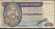 ZAIRE P22a  5  ZAIRES 1979 #B--H    FINE - Zaïre