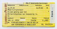 Ticket De Transport 2002 - Train Railway - Pays-Bas, Nederland, Niederland, Netherlands - Europe