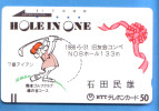 Japan Japon Telefonkarte Phonecard Télécarte Barcode Balken Front Bar Nr. 110 - 009 Sport Golf  Hole In One - Sport