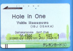 Japan Japon Telefonkarte Phonecard Télécarte Barcode Balken Front Bar Nr. 110 - 010  Sport Golf  Hole In One - Sport