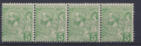 MONACO N° 22 - BANDE De 4 - NEUFS SANS CHARNIERE - LUXE - Unused Stamps