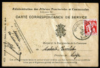 A3462) Belgien Belgium Karte Dienstpost Von Ocouier 28.2.1935 - Otros & Sin Clasificación