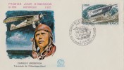 France - Charles Lindbergh Traversée De L'atlantique Nord - Premier Jour 1977 - Lettres & Documents