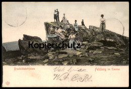 ALTE POSTKARTE BRUNHILDISBETTFELSEN FELDBERG IM TAUNUS Schmitten Brunhildisfelsen Felsen Frau Woman Femme Hut Hat Cpa AK - Taunus