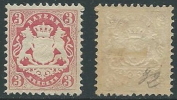 1875 GERMANIA ANTICHI STATI BAVIERA STEMMA 3 K UNIFICATO 32 MH * - W245 - Postfris